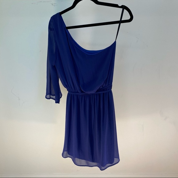 One Shoulder Deep Purple Dress - Picture 3 of 5